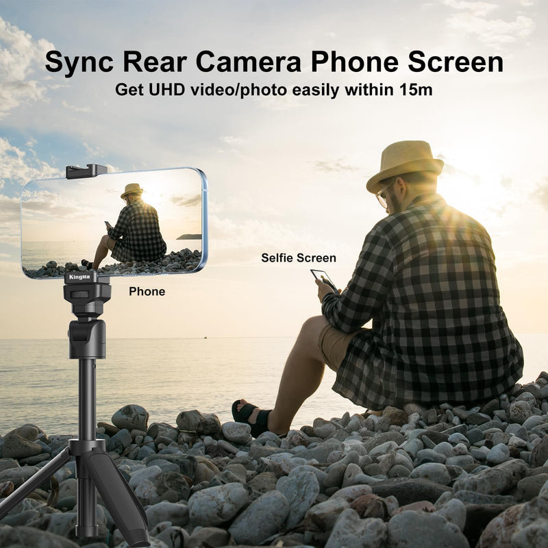 [AUSTRALIA] - King Ma Phone Vlog Selfie Monitor Screen for Samsung - Sync Back Camera to Selfie Screen with Magnetic Phone Clip & Bluetooth Remote for Vlog Live Streaming TikTok,Supports up to UHD 60FPS Recording PH01-H-KMUS 