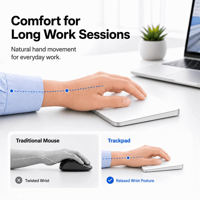 Wireless Trackpad for Mac & Windows with 2.4G USB, 7.5” Glass Surface Touchpad High Precision Multi-Gesture Control, Rechargeable & Portable Track Pad for Computer, MacBook, iMac, Laptop, PC