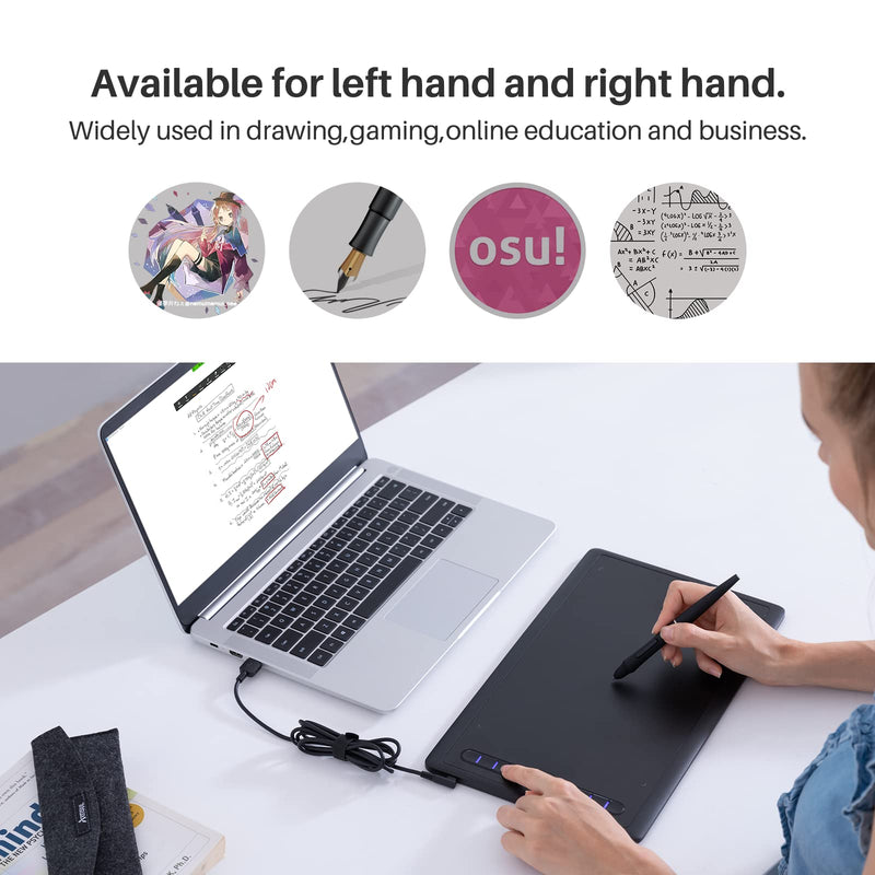 Drawing Tablet Artisul M0610Pro 10x6 Inch, Tilt Support, Scroll Wheel | Battery-Free Pen with 8192 Pressure | 7 Hot Keys | Works with Windows macOS PC | Android Support