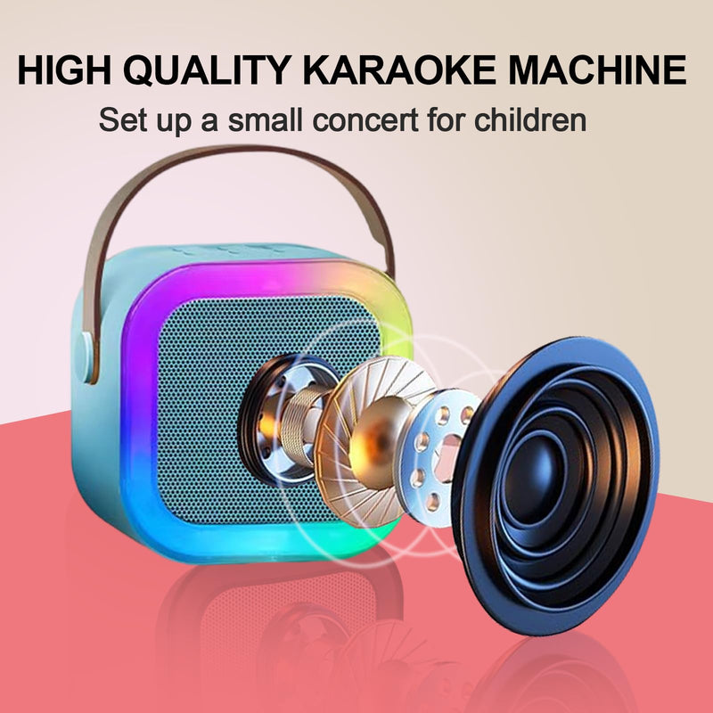 Karaoke Machine for Kids, Kids Karaoke Machine for Girls with 2 Wireless Microphones, Mini Portable Bluetooth Speaker Kids Karaoke Machine Gifts for Girls and Boys Family Party (Blue) blue