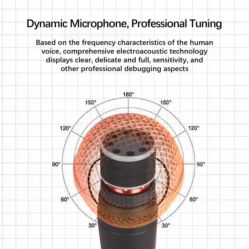 [AUSTRALIA] - Microphone For Singing, Metal Karaoke Microphone, Dynamic Microphone, Handheld Wired Microphone, Connect With Any 6.5mm Or 3.5mm Microphone Interface Audio Equipment (Orange) Orange 