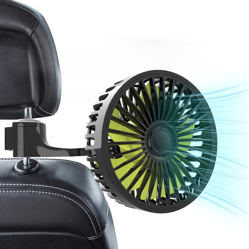 Dealswin USB Single Head Car Fan and USB Dual Head Car Fan for Backseat for Kids