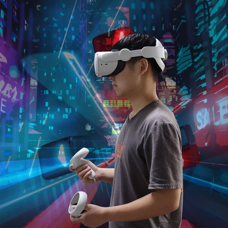 Saqico Head Strap for Oculus Quest 2 with 5000mAh Head Strap Battery Pack Compatible with Oculus/Meta Quest 2