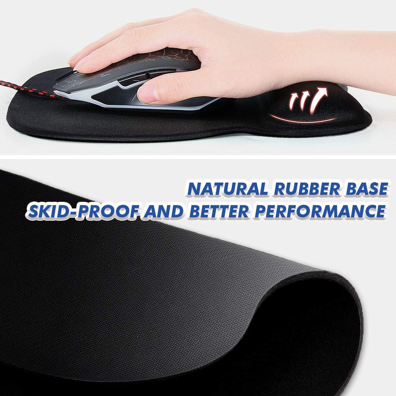 Ergonomic Mouse Pad with Wrist Support, Premium Memory Foam Keyboard Wrist Support Bar and Mouse Wrist Rest Pads Set- for Comfortable Typing &Wrist Pain Relief Mouse Pad with Wrist Support Bar 1