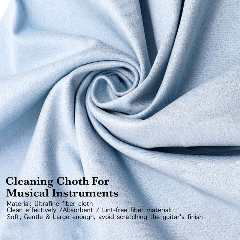 6 Pack Guitar Cloths, 12"x12" Microfiber Flute Cleaning Cloth for Musical Instruments Polishing & Cleaning Cloths for Guitar Flute Violin Piano Clarinet Trumpet Sax