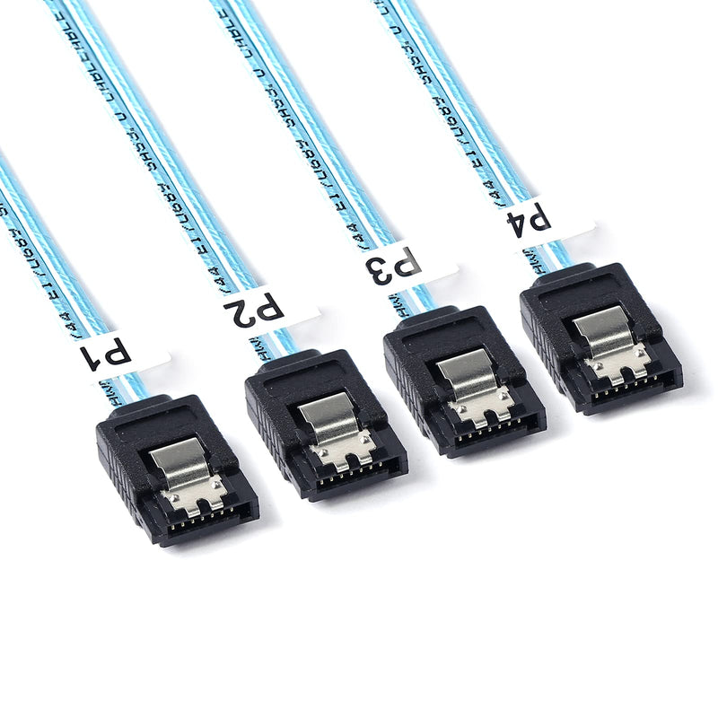 2Pack Mini SAS to SATA Cable: 0.5M SFF-8087 to SATA Mini SAS Breakout Cable SFF8087 to SATA Mini-SAS to SATA SAS to SATA Breakout(1.6FT) 1.6FT 2 PACK
