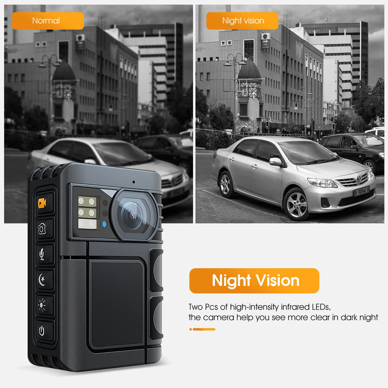 [AUSTRALIA] - 1080P Body Camera, 64GB Patrol Police Body Worn Camera with Night Vision, Waterproof Wearable Personal Body cam with Shoulder and Waist Clips, 10h record for Law Enforcement/Sporting Trip 
