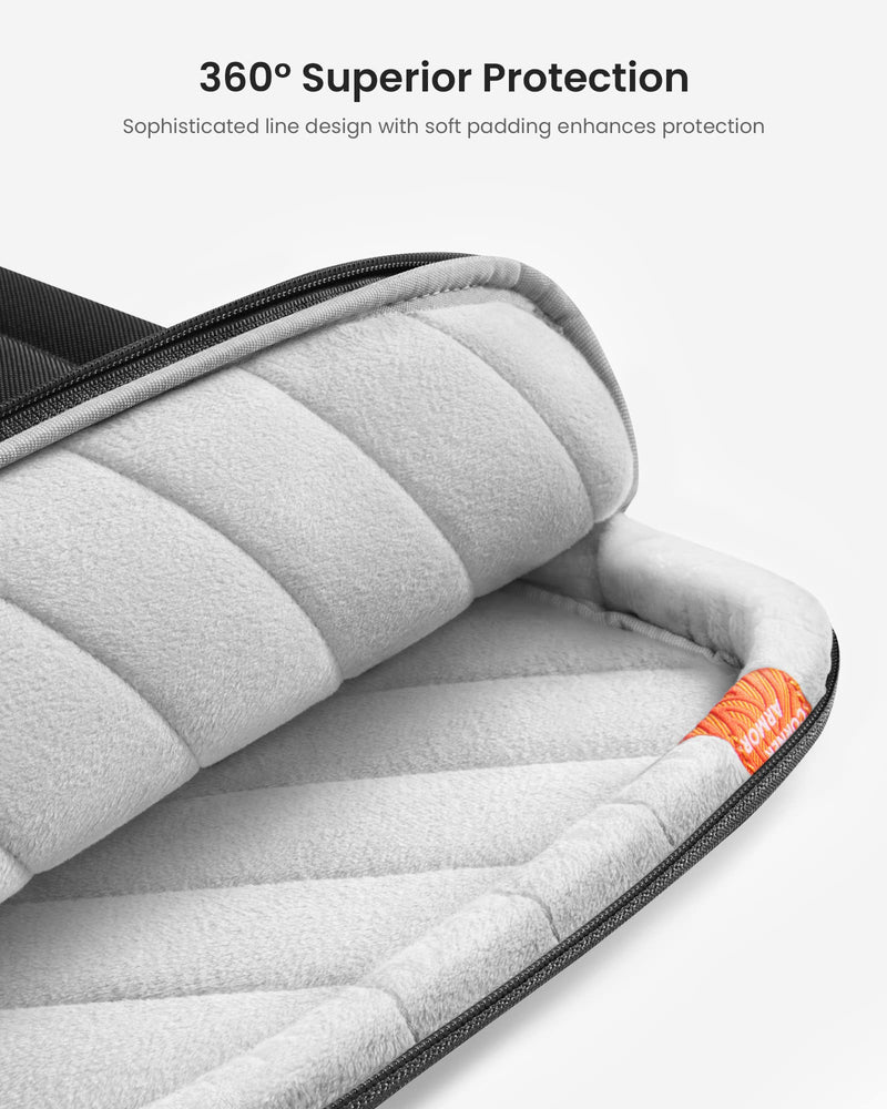tomtoc 360° Protective Laptop Sleeve for 13.5-14.4 Inch Surface Laptop 6/5/Studio 2/1, Surface Book, Water-Resistant Shockproof Carrying Case Bag for Acer Aspire/Swift, ASUS Vivobook/Zenbook 14, Black 13-13.5 Inch