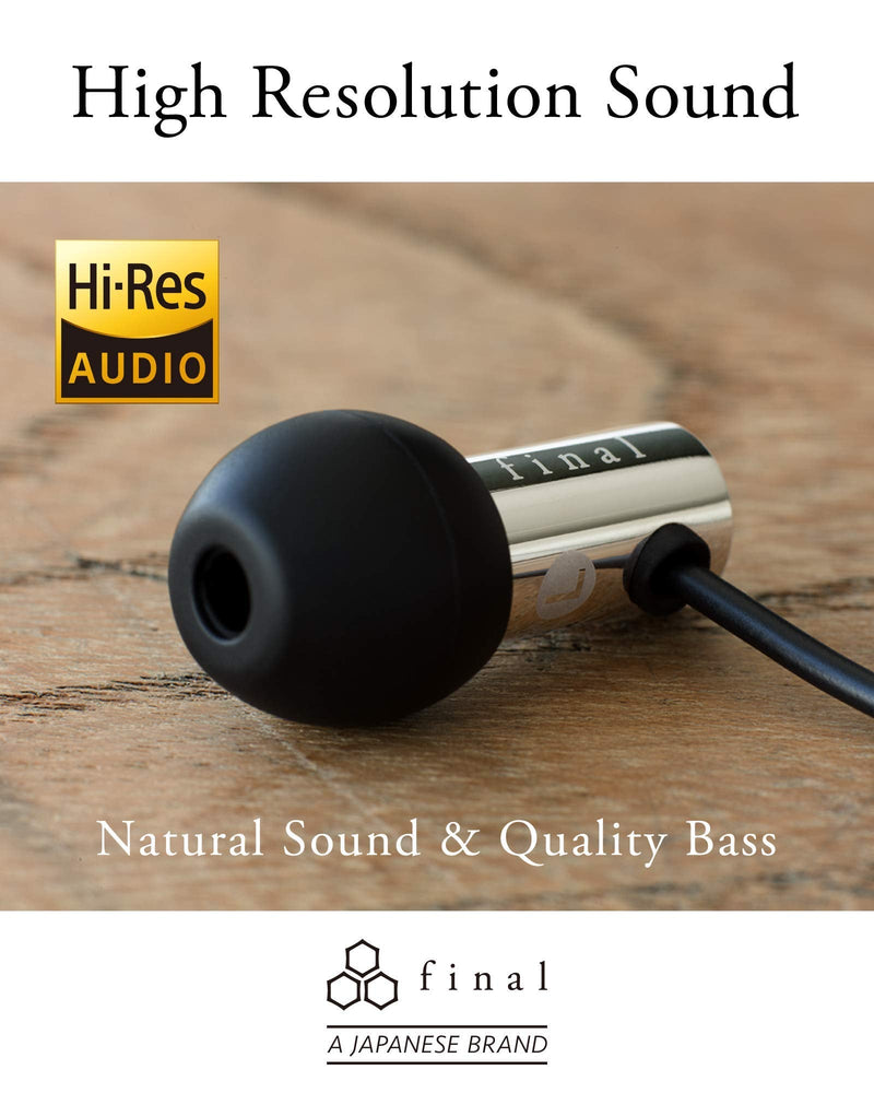 Final Audio Design High Resolution Headphone - Stainless Steel (E3000) Black