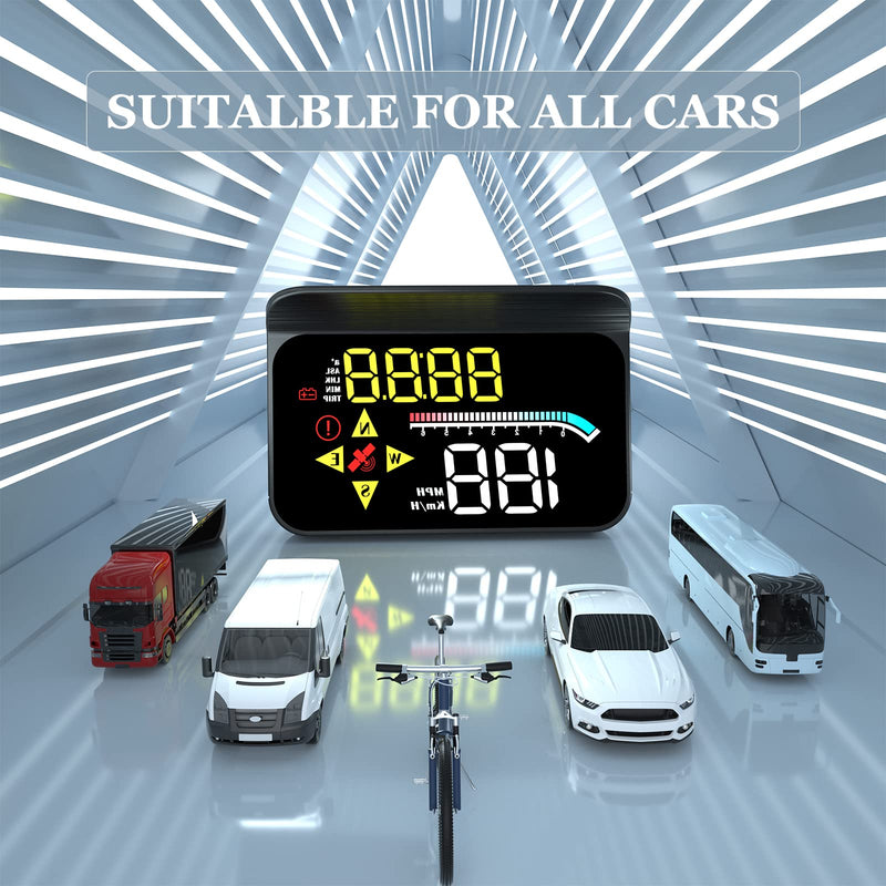 [AUSTRALIA] - Car HUD OBD2 GPS Dual System Projector for Car, Heads up Display for Cars，Digital Speedometer for car mph, Suitable for All car M17 