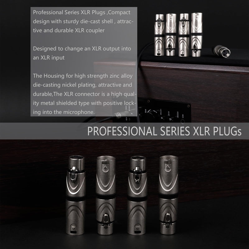 XLR Adapter, 5 Pin Female to 5 Pin Female Connector for DMX Audio Mixer Mic Extension - 2 Pack 5PIN XLR Female to 5PIN XLR Female(D1069)