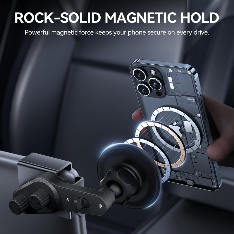 YONZEE Phone Mount for Tesla Model Y, 3, S, X and Cybertruck, Screen Mounted Magnetic Phone Holder, 360° Adjustable Hidden Car Mount, Interior Accessories Compatible with iPhone and Android Phones