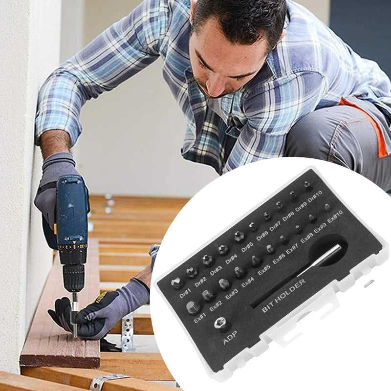 [AUSTRALIA] - Xiciki Screw Extractor Set for Damaged Screws 2-12 mm Left Extractor Set with Drills, Extractors, Bit Extension Set of 22 