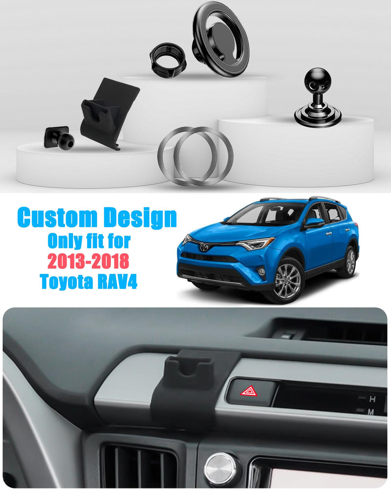 Car Phone Magsafe Holder, Vent Mount for Toyota RAV4 2013-2018 | Adjustable Stand, Dashboard Custom Magnetic Navigation Bracket for iPhone 17 16 15 14 13 12 Pro Max Plus Mini, All Smartphone RAV4/Magsafe