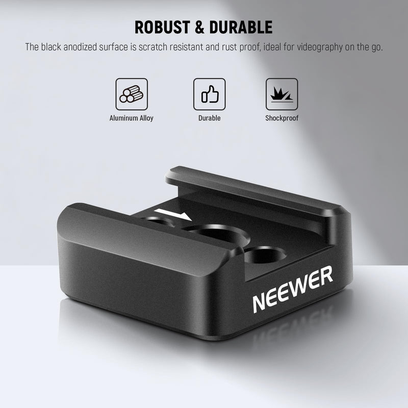 NEEWER 3 Pack Cold Shoe Mount Adapter, Cold Shoe Bracket with 1/4" Thread, Compatible with SmallRig DSLR Camera Cage Microphone LED Light Monitor and More, ST26