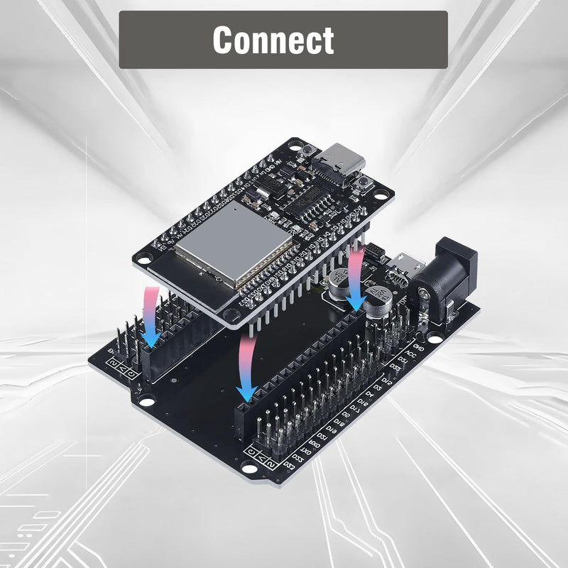 For ESP32 NodeMCU Development Board, QIQIAZI for ESP32 NodeMCU for ESP32 USB C Module, 2.4 GHz WiFi + Bluetooth Dual-Cores, with CH340 Chip, for Arduino (Pack of 2)