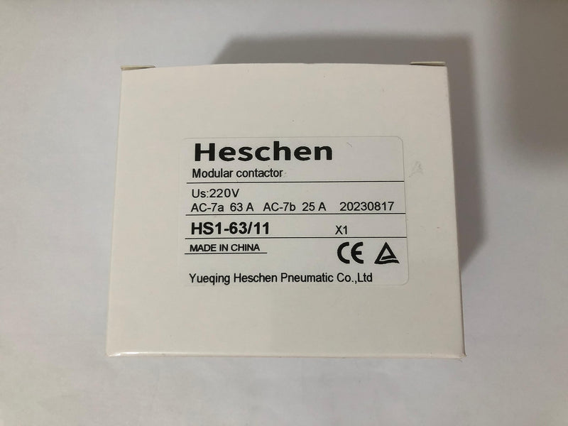 Household AC Contactor, HS1-63, 2 Pole 1NO 1NC, AC 220V/240V Coil Voltage, 35mm DIN Rail Mount