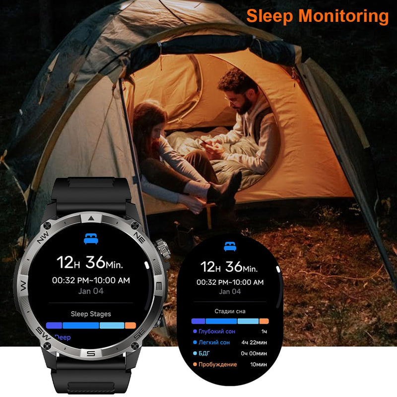 Smart Watch for Men Women, Fitness Tracker with GPS and Compass, 1.43" AMOLED Screen Fitness Watches with Altitude, Air Pressure, Female Cycle, IP68 Outdoor Watch for Android/iOS