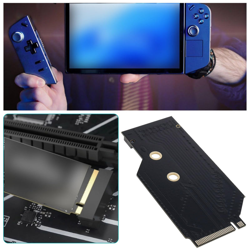 Black 2242 to 2280 NVMe M.2 PCIe 4.0 Adapter Card Compatible with Legion Go 2230/2242 NVMe to 2280 Expansion for Gaming Console Storage Upgrade