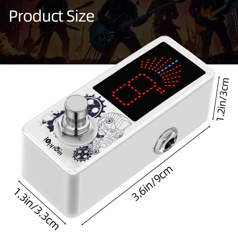 LT-910 Chromatic Tuner with LED Display & Precise Strobe Mode (0.1% Accuracy) - Metal Shell, True Bypass, Compact Design for Guitar/Bass/Violin