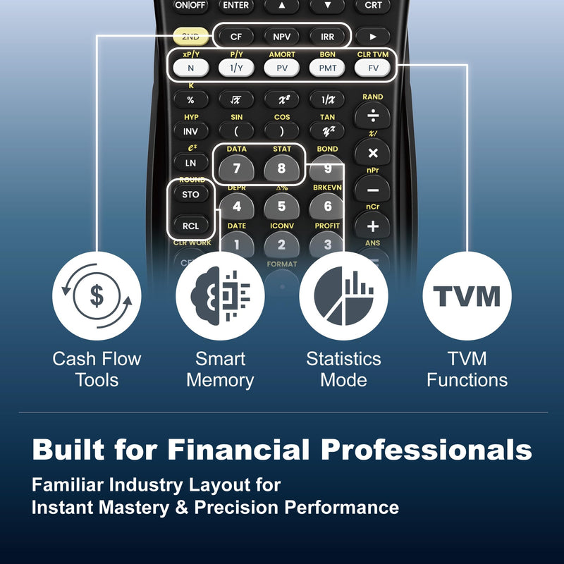 CATIGA Financial Calculator Business Analyst Master, TVM, IRR, NPV, Cash Flow, Amortization & Break-Even, Perfect for Real Estate, Banking, Accounting & Finance Professionals, 10-Digit LCD, CF-300