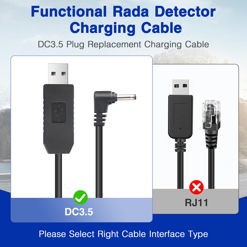 Radar Detector Power Cable for Cobra RAD350 380 450 480i 700i XRS9370 955 5300 9940 SPX 5300 5521 7700 ESR700 ESD737 767 SLR Vendetta 500,Power Cord for Cobra,Car Replacement Charging Cable 3.3ft DC3.5-3.3FT