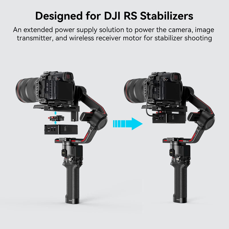 SMALLRIG Mini V Mount Battery Plate for DJI RS 3 / RS 3 Pro/RS 2 / RSC 2 Gimbals, Comes with V-Lock, Cold Shoe & 1/4"-20 Threaded Holes for V Mount Battery & NP-F Battery - 4189