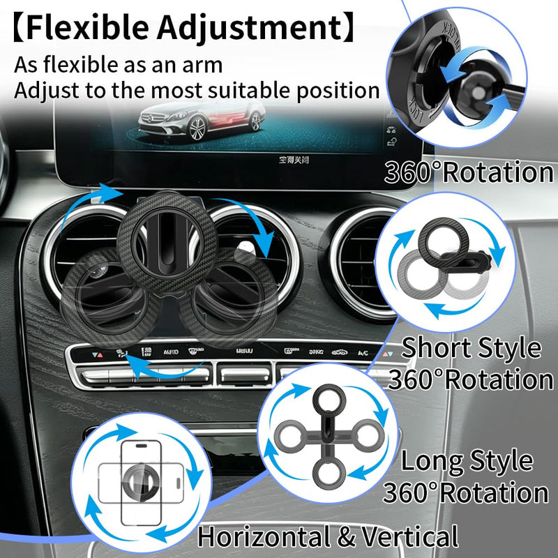 Car Phone Holder Mount for Mercedes Benz C Class 2015-2018 / GLC 2015-2019 | Accessories Magnetic Cellphone Stand, Cell Phones Navigation Charging Screen Cradles,Double 360°Rotation,for Magsafe Magnet for Benz C-Class 2015-2018, GLC 2015-2019