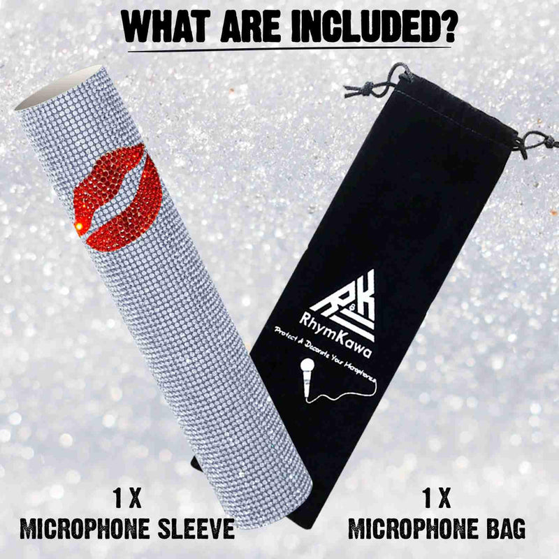 Mic Sleeve for Universal Wireless Microphone Handheld Glitter Shining on Wedding Party Live Tours TV Shows (Mic NOT Included)