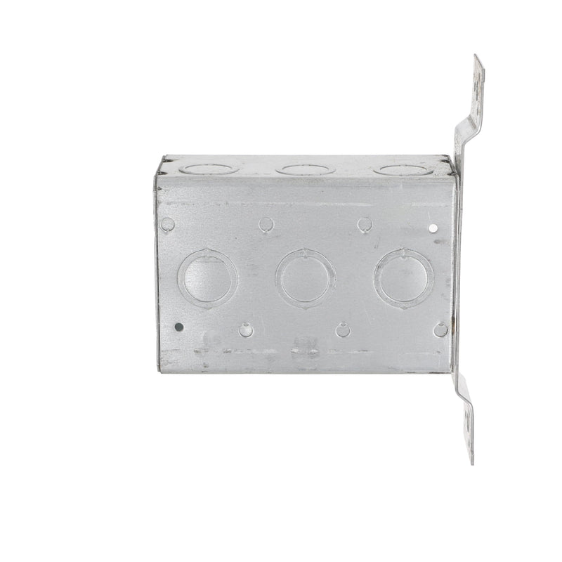 [AUSTRALIA] - RACO 686 2-1/2-Inch Deep 3-Gang Switch Box, Welded with 1/2-Inch Setback Side Bracket and (10) Concentric (Knockouts 