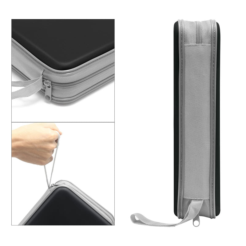 CD Case, DVD Case Holder 96 Capacity Hard Plastic CD DVD Disc Cases Storage Binder Wallet for Car Home Office Travel (Black) Black
