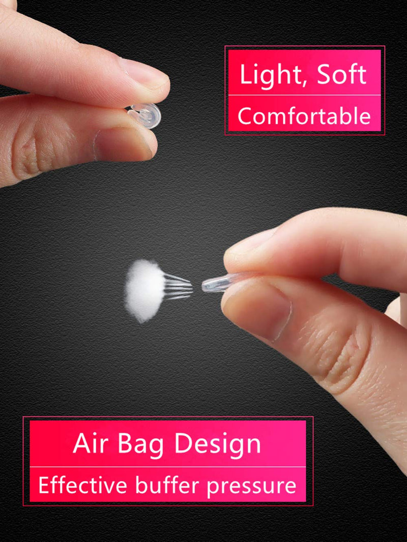[AUSTRALIA] - Push-in Eyeglass Nose Pads,BEHLINE Soft Silicone Air Cushion Glasses Replacement Nosepad,14mm Air Chamber/Air Bag/Nose Piece,Anti-slip Nose Bridge Pads for Eye Glasses Sunglasses(Clear,5 Pairs) 