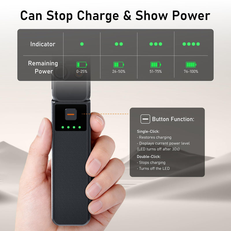 [AUSTRALIA] - CYNOVA Osmo Pocket 3 Battery Handle for DJI Osmo Pocket 3 Accessories, Pocket 3 Battery Grips Compatible with Xtra Muse, 5000mAh 22.5W Fast Charging Power and Reserved 1/4”Thread 