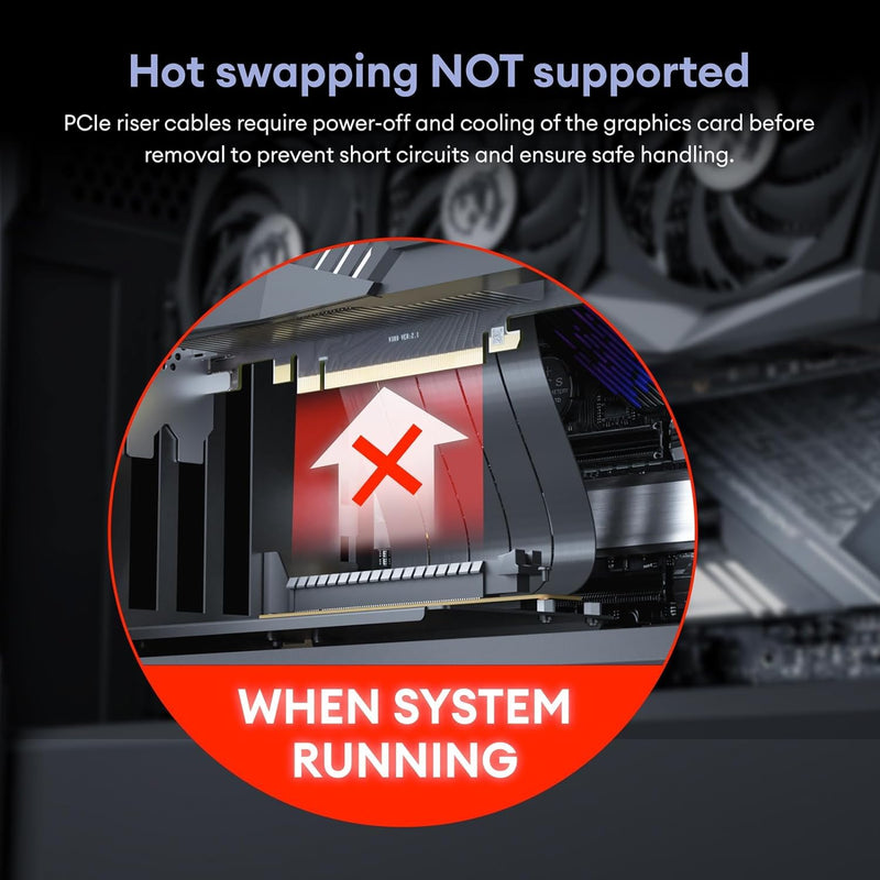 PCI-E 4.0 Riser Cable, RTX4090 RX7900XTX Tested, PCIe 4.0 x16 High Speed Flexible Extender Card Extension Port 90 Degree Adapter, Compatible with RTX4090, RTX4080, RTX4070 Super, 200mm Black