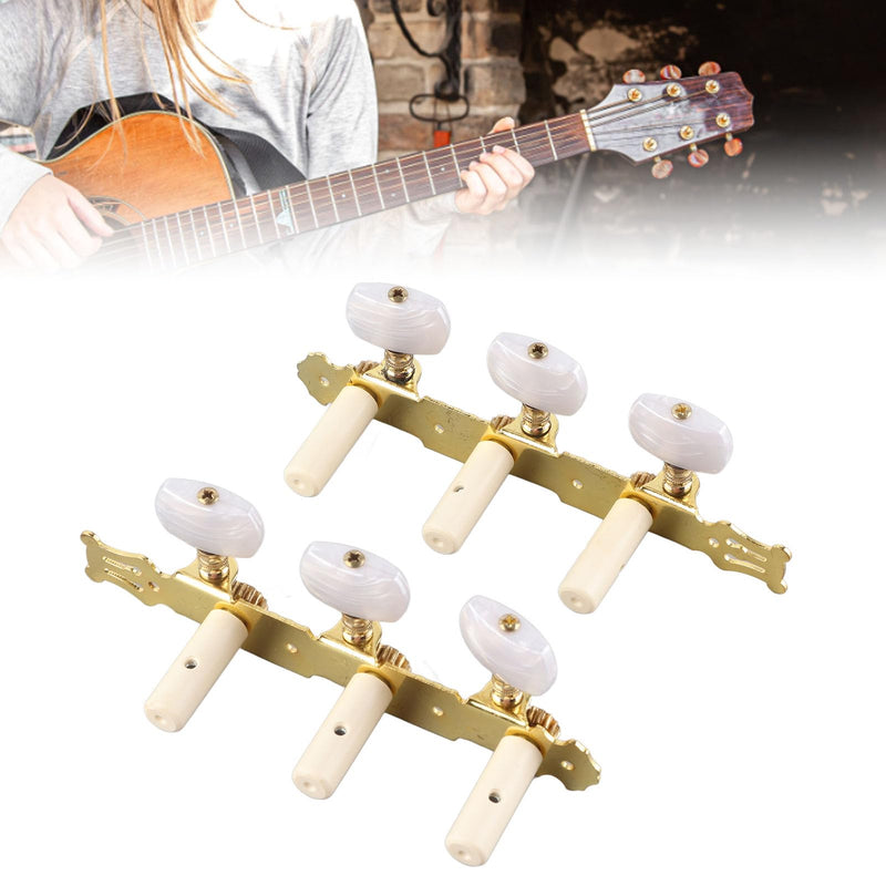[AUSTRALIA] - 2Pcs Guitar Tuners Machine Head, Classical Guitar String Machine Heads Tuning Pegs Keys Tuners Set White Button 