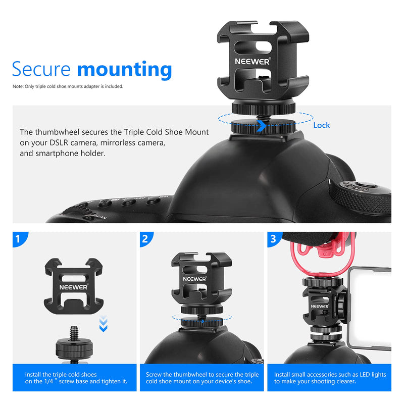 NEEWER Hot Shoe Mount Adapter for Camera Light Field Monitor Video Mic LED Shoe Mount Compatible with Canon Nikon Camera Camcorder