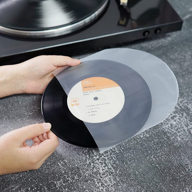 [AUSTRALIA] - 7 Inches EP Vinyl Record Inner Sleeves, 50PCS Anti Static Plastic Round Bottom Protective Sleeves for Vinyl Record, Translucent 7 inch 
