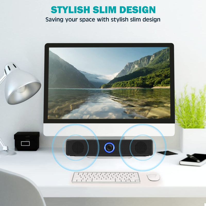 Computer Speakers, USB Powered PC Speakers Wired Stereo Desktop Speakers for Computer, Desktop, Laptop, PC, Pad, Cellphone [2023 Version]