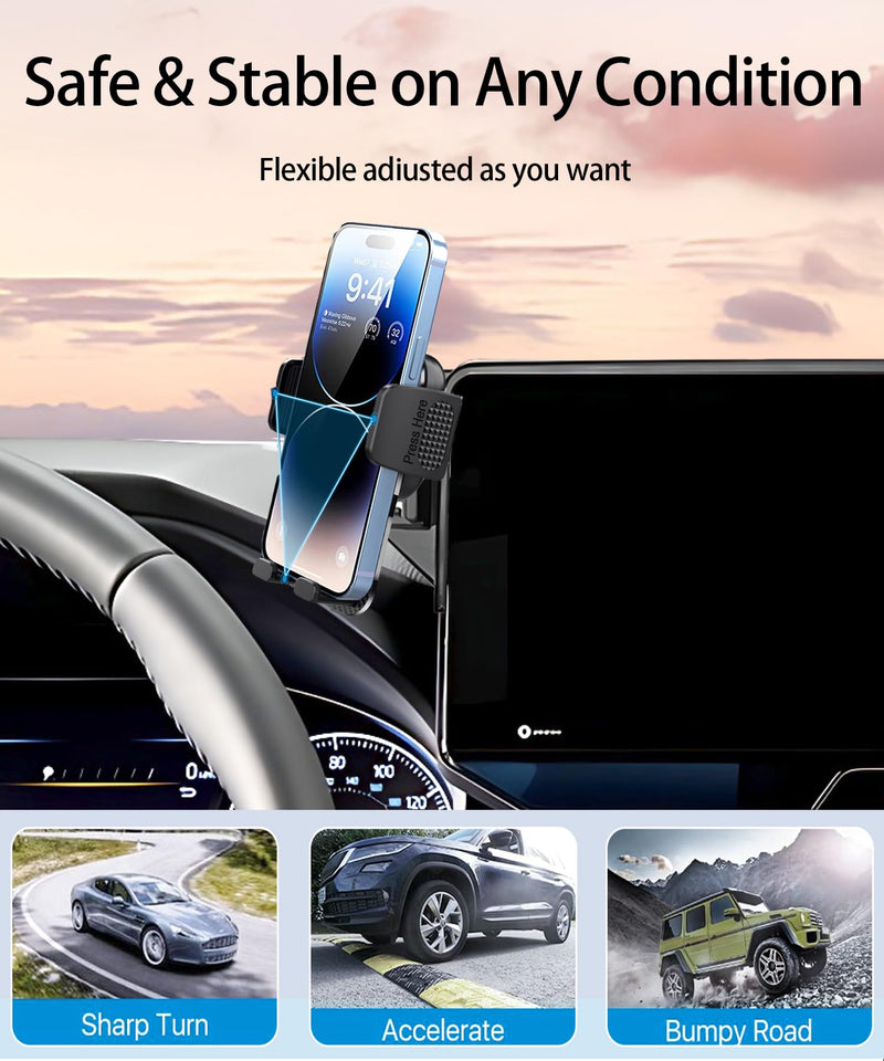 Car Phone Holder for Toyota Venza 2021 2022 2023 2024 Accessories 12.3 Inch Screen Fixed Clip Cell Phone Mount Hands-Free 360 Degree Rotation
