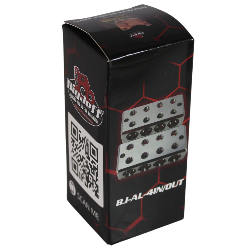 Big Jeff Audio 1/0 GA Aluminum 4 in - 4 Out Power/Ground Distribution Blocks