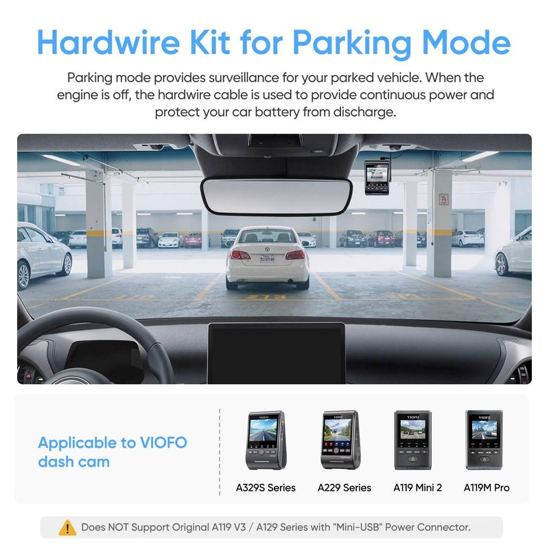VIOFO HK4 Hardwire Kit with 8pcs Full Set Circuit Fuse Tap, Type-C Port, for A329 series/A229 series/A119Mini2/A139Pro/WM1/T130 Dash Cam