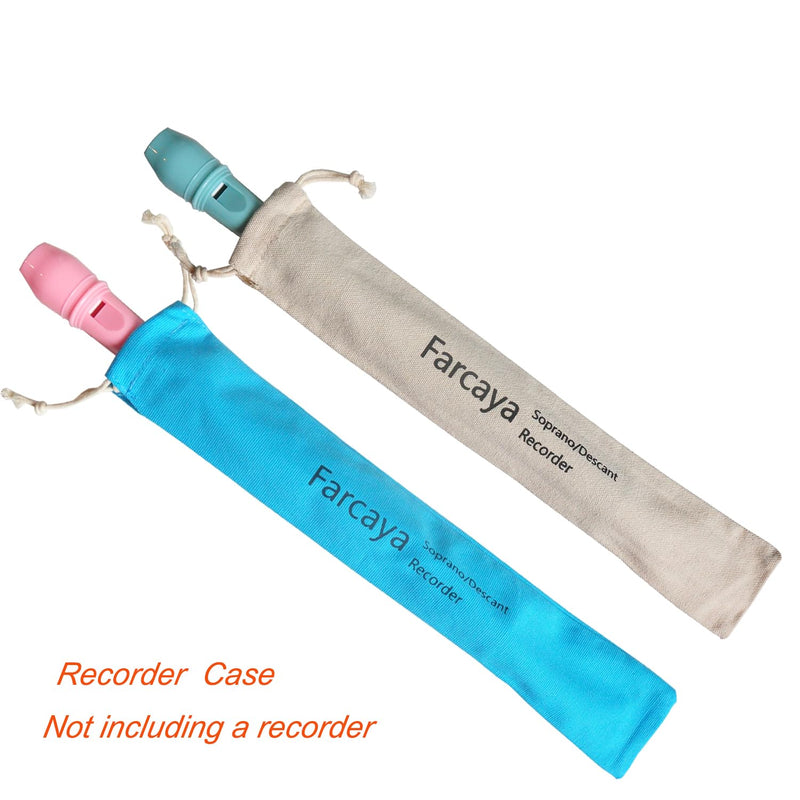 Recorder Case Bag Only for Kids Students Soprano Descant Recorder Instrument Flute Storage Pouch Cotton Velvet 3Pack (White+Blue+Black) White+Blue+Black