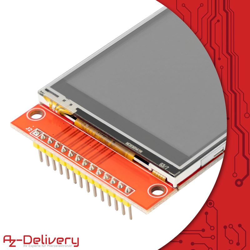 AZDelivery 2.8 Inch LCD TFT Touch Display - Compatible with Arduino and Raspberry Pi - 320 x 240 Resolution, ILI9341 Driver, SPI Interface 1