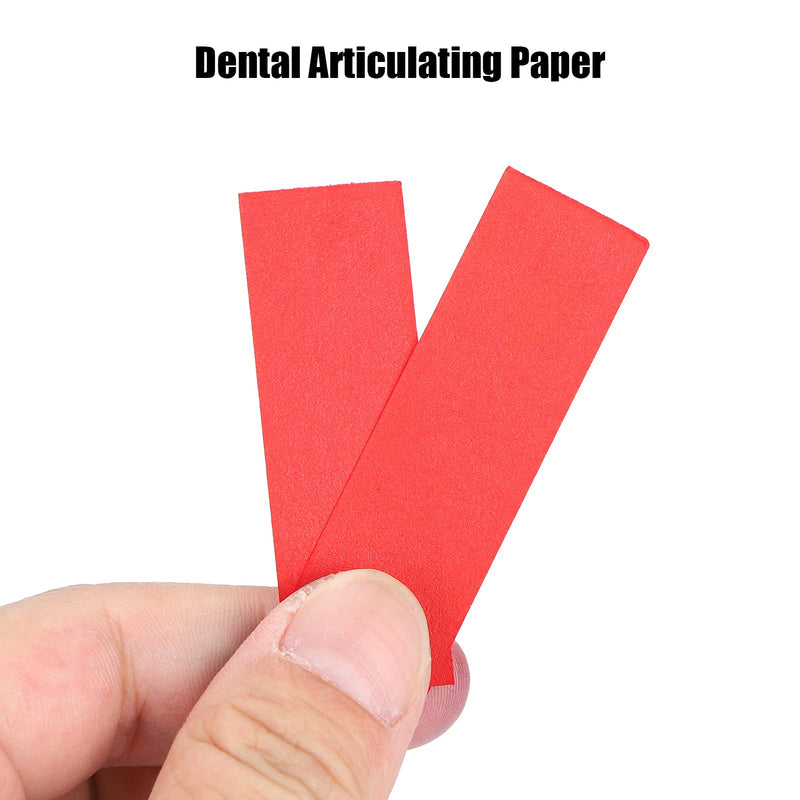 300 Sheets Dental Articulation Paper with Plastic Dispenser, Double-Sided Oral Care Instruments for Occlusal and Interproximal Adjustments (Red) Red