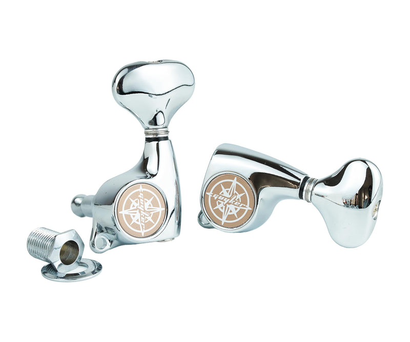 [AUSTRALIA] - Guyker Guitar Machine Heads (3L + 3R) – 1:21 Sealed Tuning Key Pegs Tuners Set Replacement for ST TL SG Style Electric or Acoustic Guitars – Chrome 