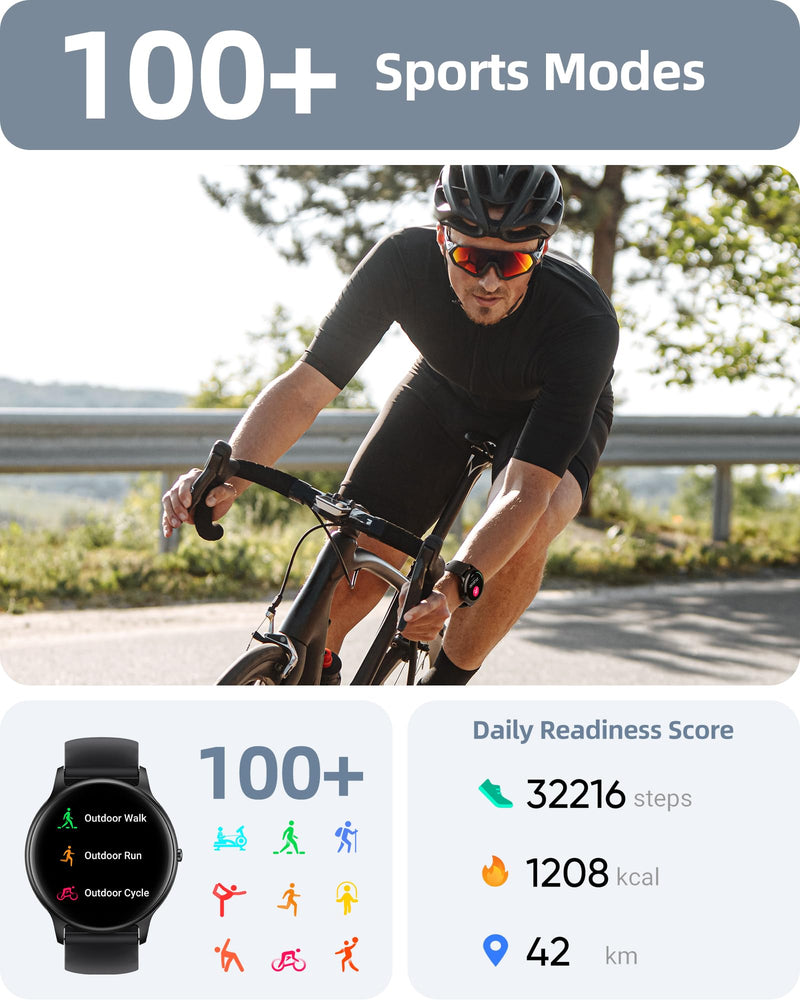 Parsonver Round Smart Watch PS01B Bundle with PS01BL