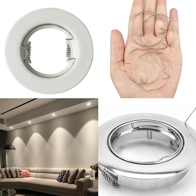 Pack of 40 Snap Rings for GU10 and MR16 MR11 Diameter Downlight, Retaining Spring Rings for 50 mm LED Halogen Lamp Holder, Diameter 5.2 cm and 4.3 cm Retaining Spring Rings Clips for Halogen Lamp/Lamp