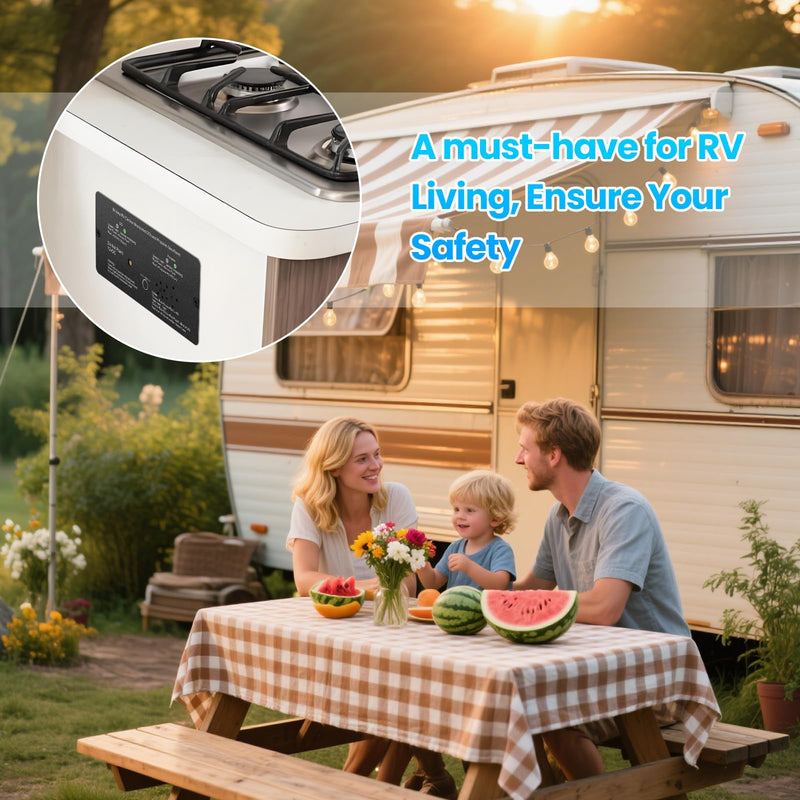 [AUSTRALIA] - RV Carbon Monoxide & Propane Gas Alarm, Briidea Dual LP/CO Alarm with Separate LED Indicator Light, Metal Housing, 100dB Loud Alert, Flush Mount, Compatible Replacement for Safe-T-Alert 30-442 Series 6.4in*2.6in*0.6in 