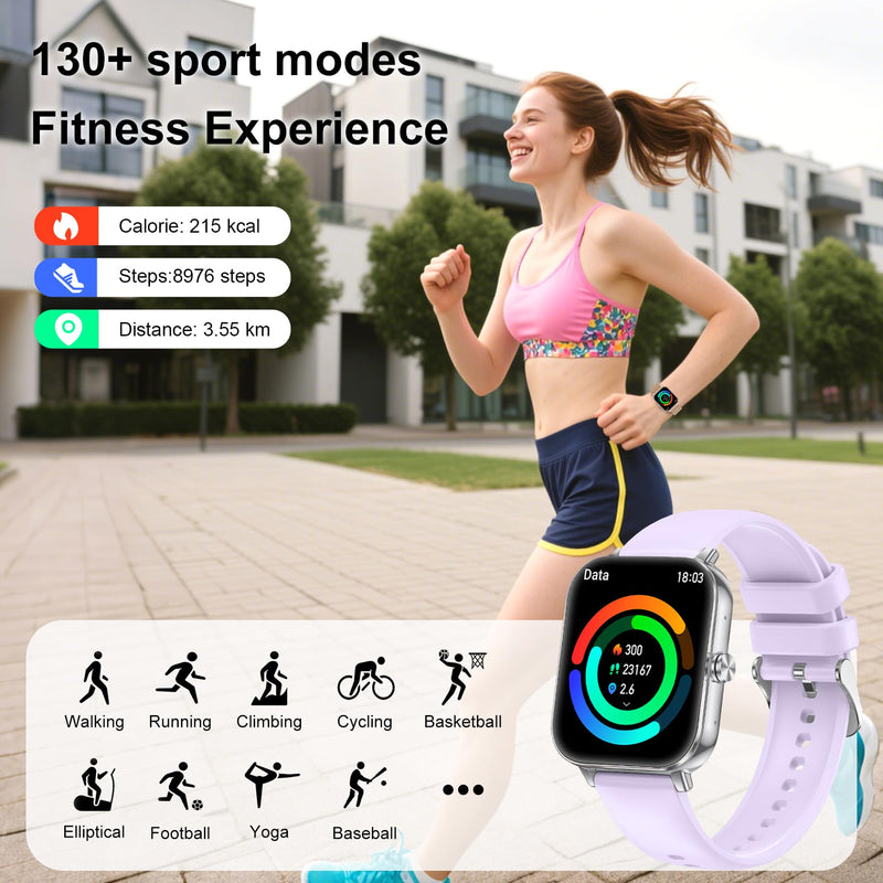 Smart Watches for Women, 1000mAh Battery lasts 20 days, 1.85" Smart Watch (Answer/Make Calls) Heart Rate/Sleep Monitoring, Activity Trackers 130+ Sports Modes, IP68 Fitness Watch for iOS Android