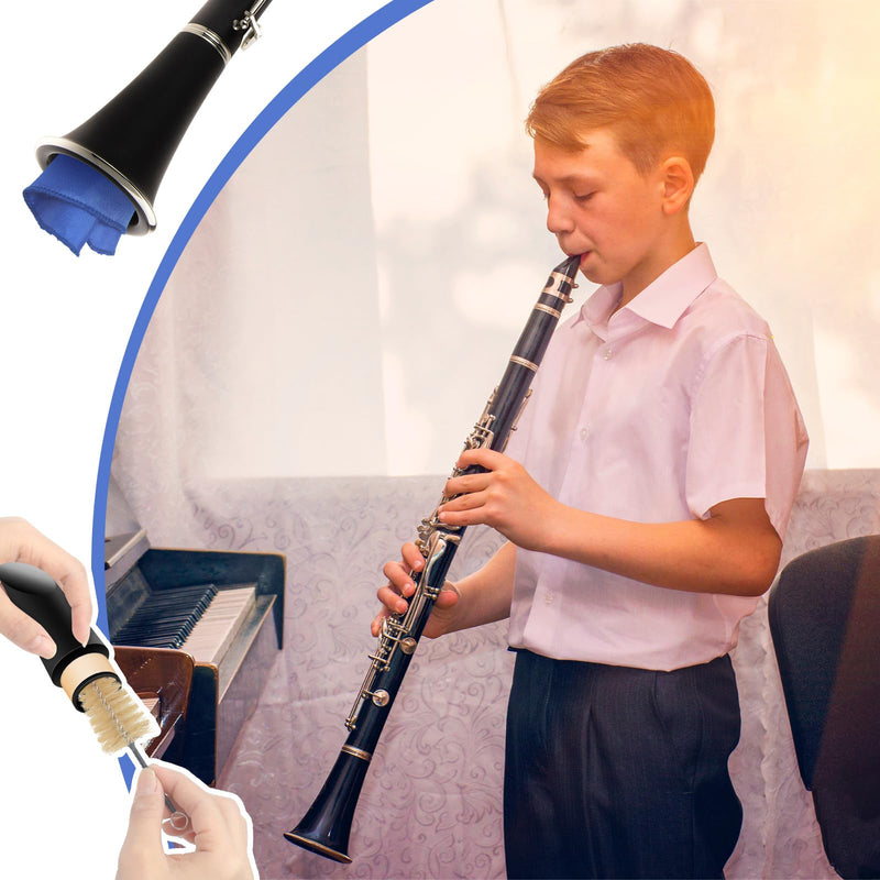 [AUSTRALIA] - Teenyyou 8 Pcs Clarinet Swab Cloth Silk Clarinet Cleaning Kit Swab Cleaning Cloth and Mouthpiece Brush for Piccolo Flute Sax Saxophone Trumpet 
